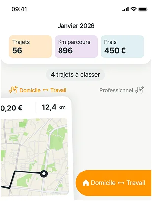 Écran de classement des trajets par swipe